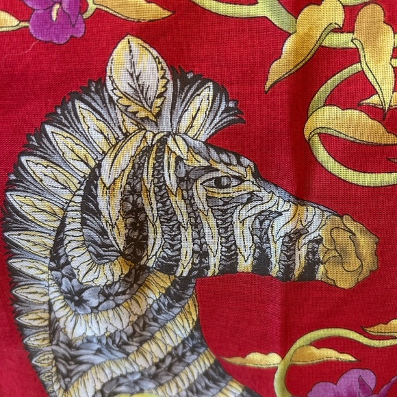 -Vintage Salvatore Ferragamo Cotton Zebra Scarf - Picture 8 of 8